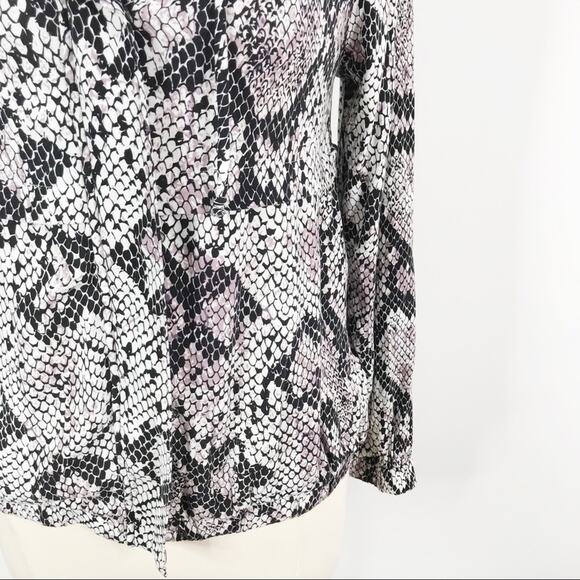 Chaser Medium M Heirloom Snake Print Cropped Hooded Jacket Animal Black Purple - Picture 7 of 12